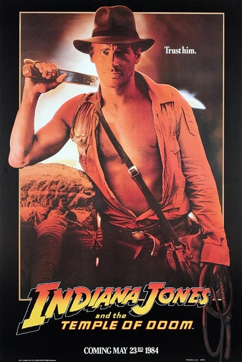 Indiana Jones "The Temple of Doom, 1984" Movie Poster (1 of 1)