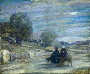 Henry Ossawa Tanner "Flight into Egypt, 1921" Offset Lithograph: Henry Ossawa Tanner (1859–1937) was an African American painter and one of the foremost artists of his time. He gained prominence for his realist and often religious-themed paintings, breaking barri