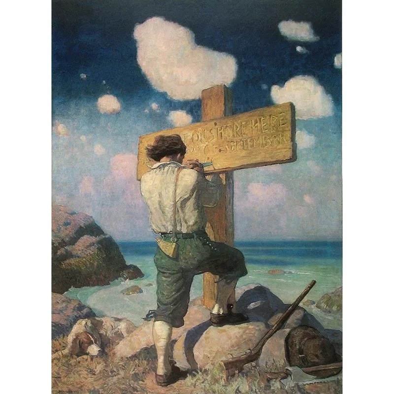 N.C. Wyeth "Robinson Crusoe, 1920" Offset Lithograph (1 of 5)