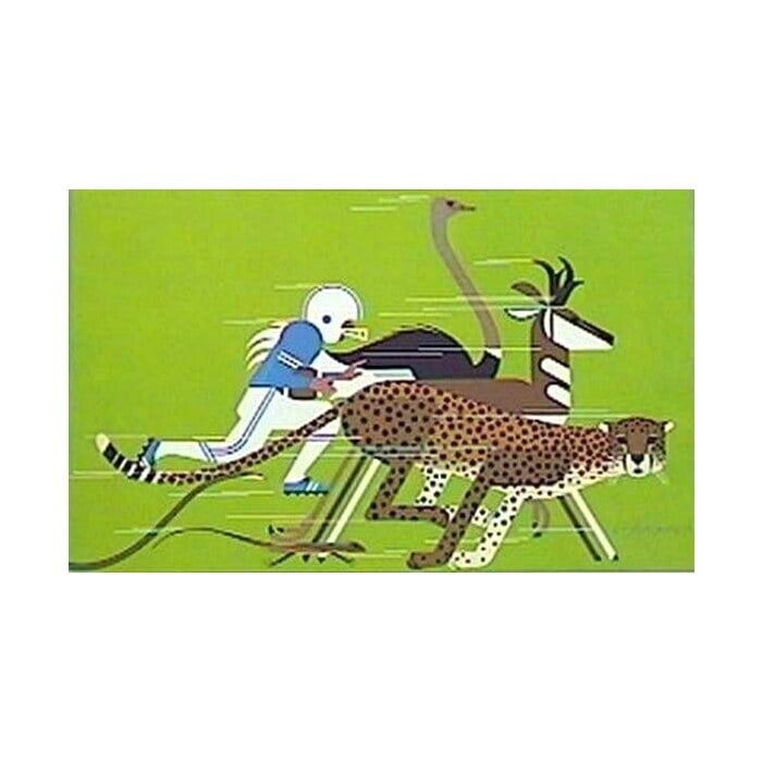 Charley Harper "Dream Team" 1979 Lithograph: Charley Harper (1922–2007) was an American artist and illustrator known for his distinctive style of wildlife and nature art. Born in Frenchton, West Virginia, Harper developed a passion for nature