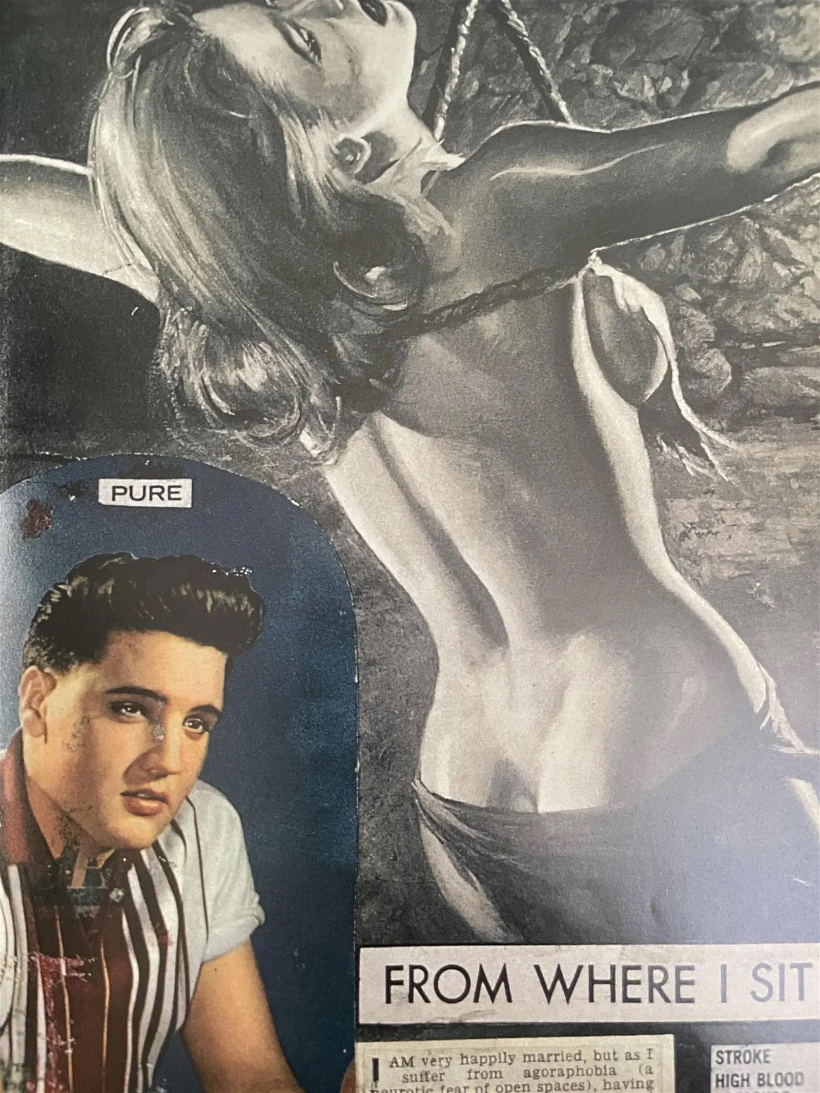 Peter Beard "Elvis Presley" Print: Peter Beard (1938-2020) was an American artist, photographer, and writer known for his unique style of combining photography, collage, and text. He was born in New York City and developed a passion fo