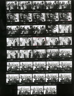 Gjon Mili "Untitled" Contact Sheet: Gjon Mili (1904–1984) was an Albanian-American photographer and filmmaker known for his pioneering work in the field of light photography and his contributions to dance photography. Born on November