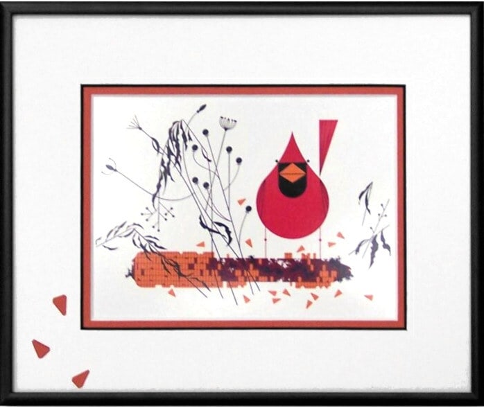Charley Harper "Red and Fed" Print: Charley Harper (1922–2007) was an American artist and illustrator known for his distinctive style of wildlife and nature art. Born in Frenchton, West Virginia, Harper developed a passion for nature