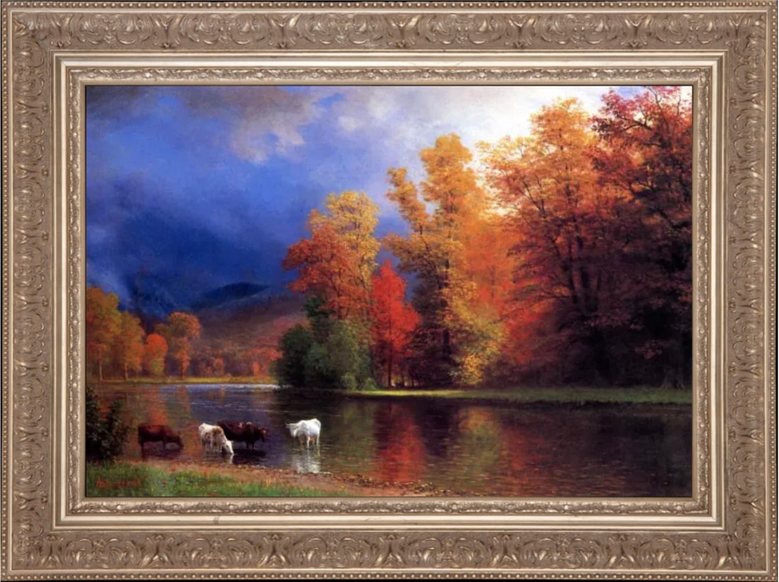 Albert Bierstadt "On the Saco" Oil Painting (1 of 5)