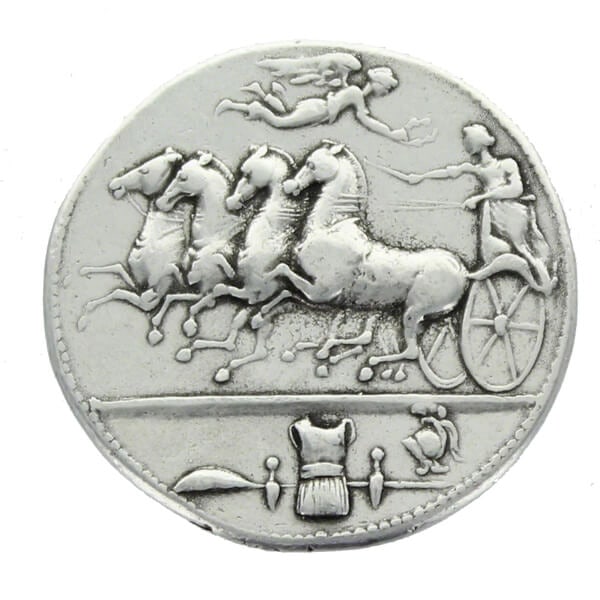 Euainetos Coin, Syracuse, Sicily, AR Decadrachm 405BC Coin (1 of 2)
