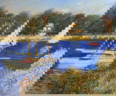 Claude Monet "Bassin d'Argenteuil, 1874" Oil Painting, After: Claude Monet (1840-1926) was a French painter and a leading figure in the Impressionist movement. He is best known for his plein air (outdoor) paintings of landscapes, particularly his series of