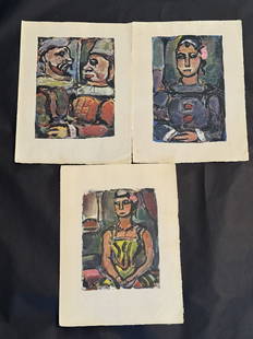 Georges Roualt lithographs lot of 3: Measures 13 x 17