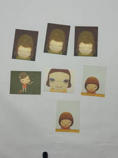 Yoshitomo Nara Offset lithograph lot of 7: Each measures 6 1/4 x 4 &frac34; inches