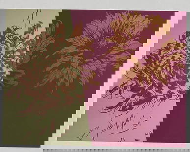 Andy Warhol Kiku Serigraph: Measures 11 x 8 ¼ inches