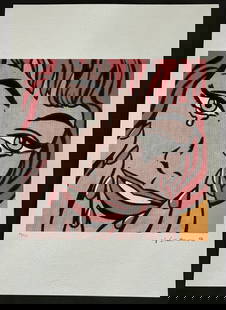 Roy Lichtenstein offset lithograph plate signed pencil numbered: Measures 20 x 14 inches