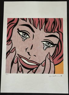 Roy Lichtenstein offset lithograph plate signed pencil numbered: Measures 20 x 14 inches