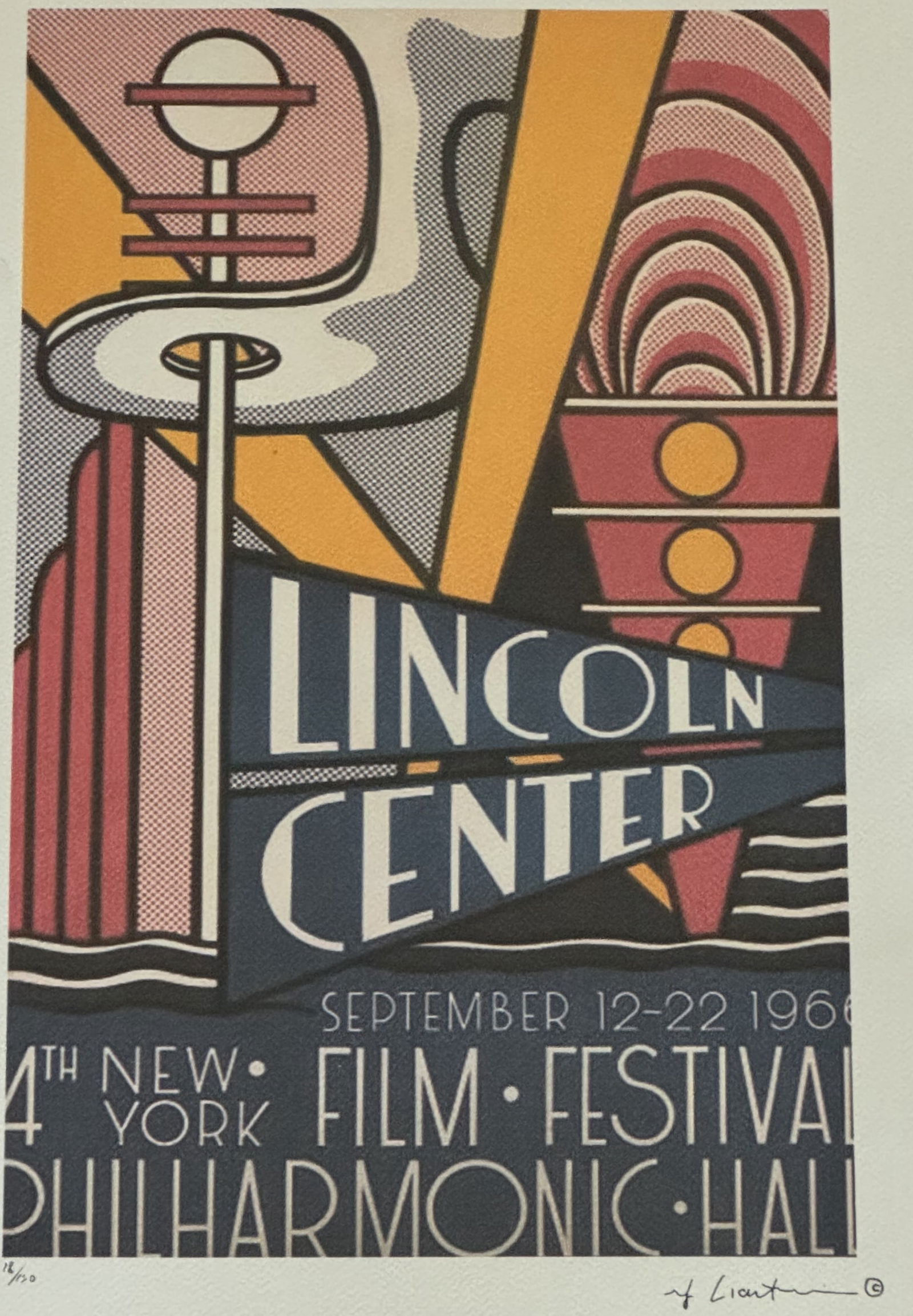 Roy Lichtenstein offset lithograph plate signed pencil numbered: Measures 20 x 14 inches