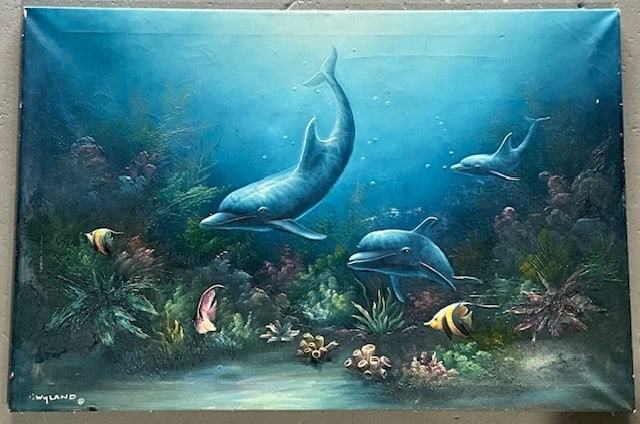 ROBERT WYLAND OIL ON CANVAS PAINTING: ROBERT WYLAND OIL ON CANVAS PAINTING SIBED LOWER LEFT Measures 24.00 X 36.00 inches