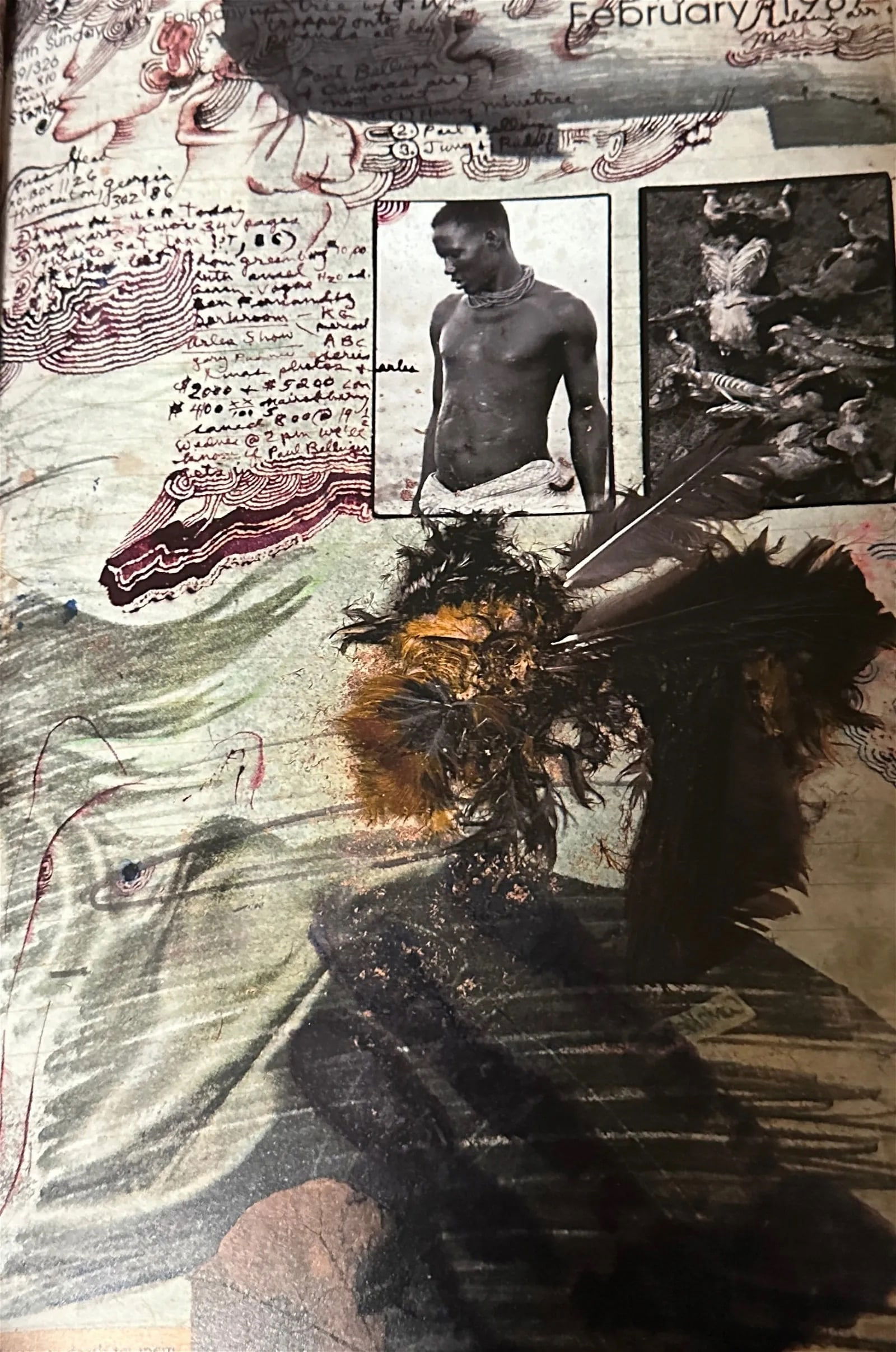 Peter Beard "Untitled" Print.: Peter Beard (1938-2020) was an American artist, photographer, and writer known for his unique style of combining photography, collage, and text. He was born in New York City and developed a passion fo