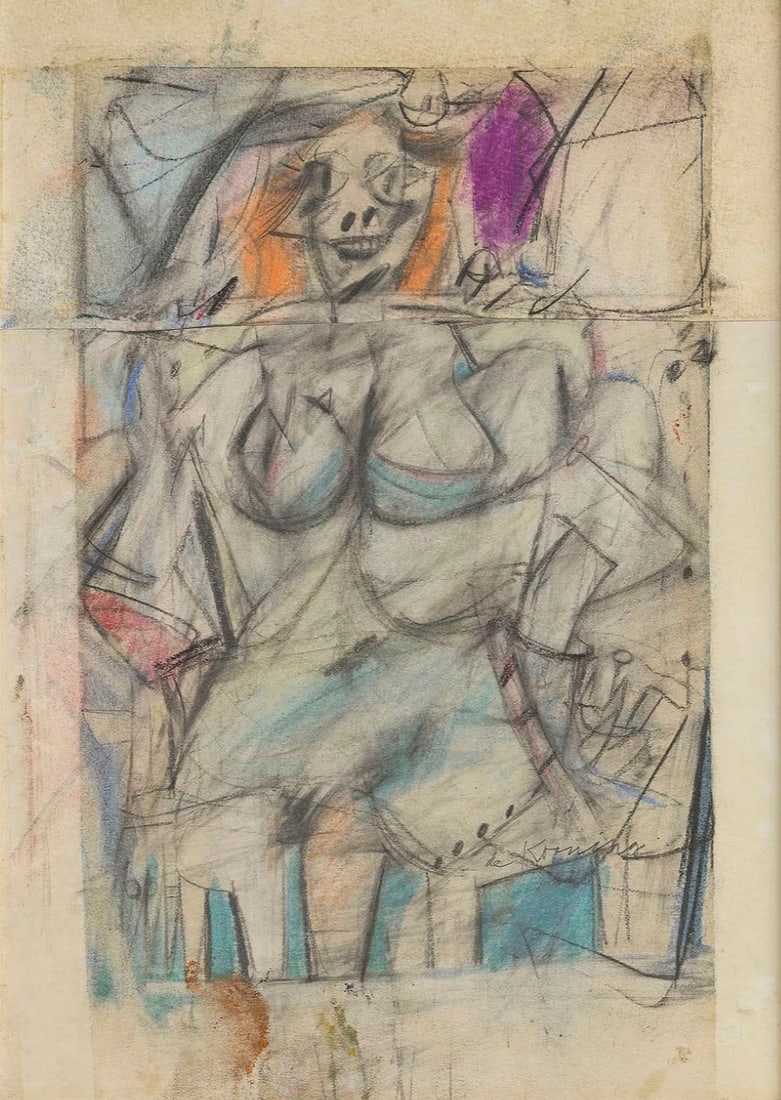 Willem De Kooning "Untitled" Offset Lithograph: Willem de Kooning (1904-1997) was a Dutch-American abstract expressionist painter and one of the most prominent figures in the New York School, a group of artists who revolutionized American art in th