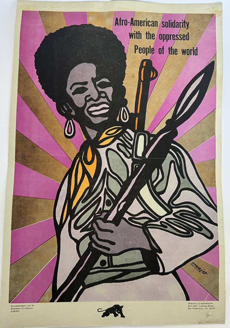 Black Panthers Afro-American Solidarity Poster: Measures 23x16 inches. Unknown printing date, unknown edition, sold as is.