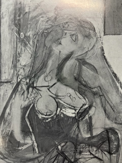 Willem de Kooning "Pink Lady" Print.: Willem de Kooning (1904-1997) was a Dutch-American abstract expressionist painter and sculptor. He was born on April 24, 1904, in Rotterdam, Netherlands. De Kooning is considered one of the most influ