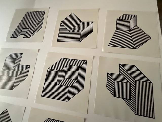 Sol Lewitt lithographs 1982 “Lot of 9?? A: Each measures approx 9 x 9 inches