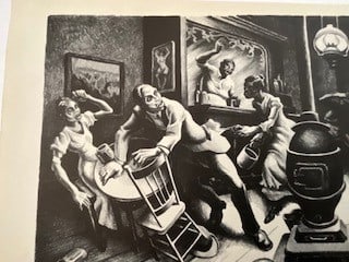 Reginald Marsh “Frankie and Johnny?? Lithograph: Measures 12 3/4 x 9 1/4 inchesMounted to cardstock Signed in the plate