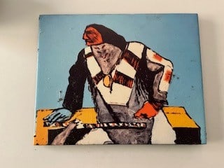 fritz schroeder art ceramic tile: Measures 8 x 10 inches
