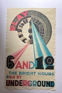 The Bright Hours Poster linen backed: Measures 39 3/4 x 24 1/4 inchesStaining, foxing , creasingUnknown printing date, sold as isLinen backed