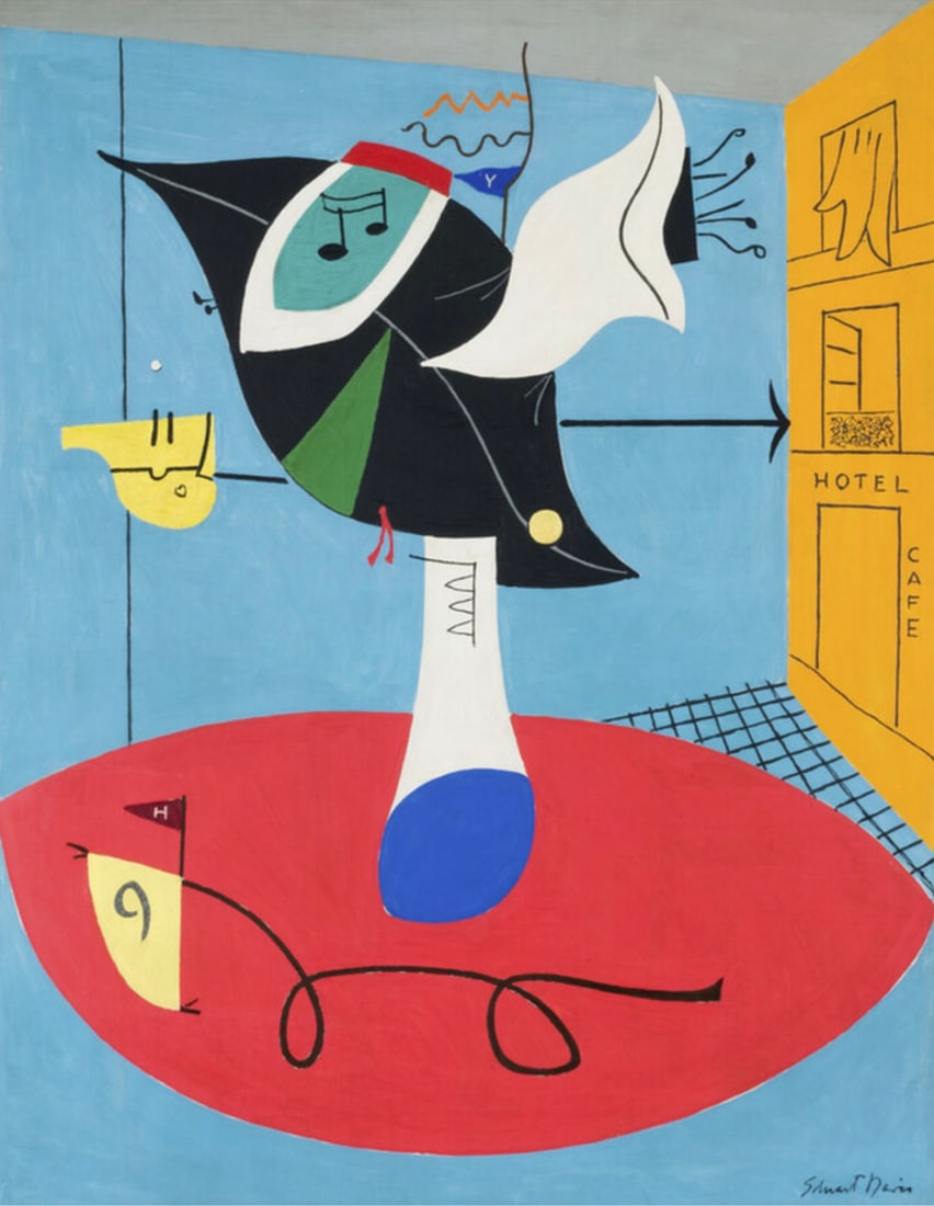 Stuart Davis "Still Life with Flowers, 1930" Offset Lithograph: Stuart Davis (1892–1964) was an American modernist painter known for his bold, colorful, and dynamic works that merged elements of cubism, abstraction, and jazz into a distinctive visual language. H