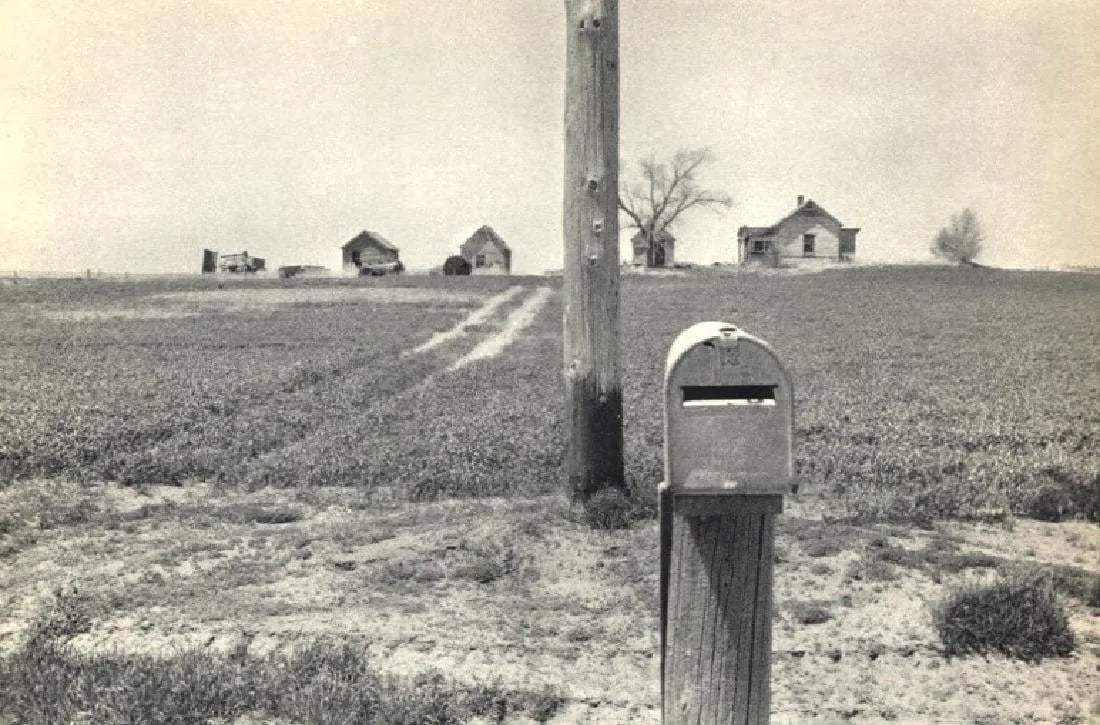 Robert Frank "US 30 between Ogallala & North Platte Neb": Measures: 7 1/2 x 5 inches print and mounted