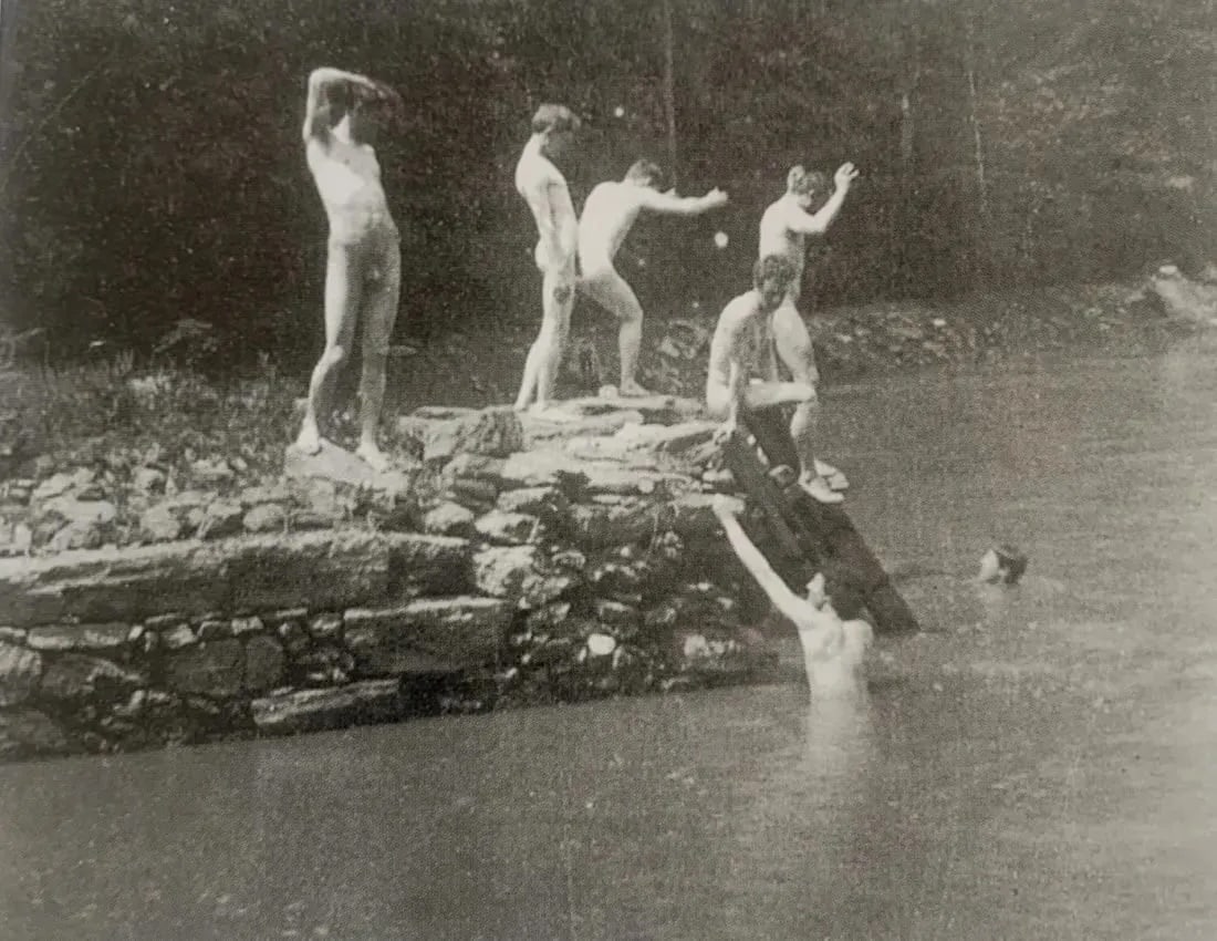 Thomas Eakins "Male Nudes" Print: Measures: 3 1/2 x 4 3/4 inches print and mounted