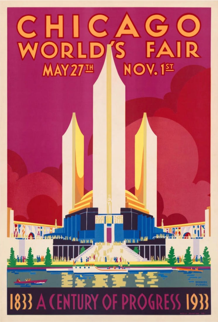 Weimer Pursell "Chicagos World Fair, A Century of Progress, 1933" Poster Print (1 of 5)