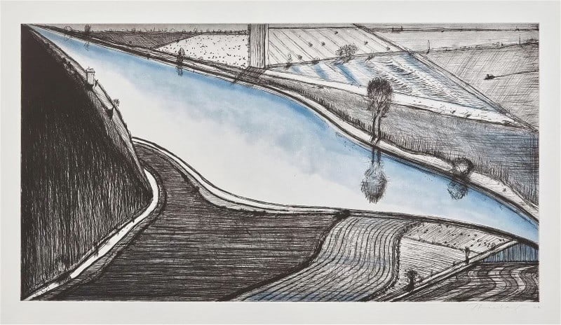 Wayne Thiebaud "Dark Hill River" Lithograph (1 of 1)