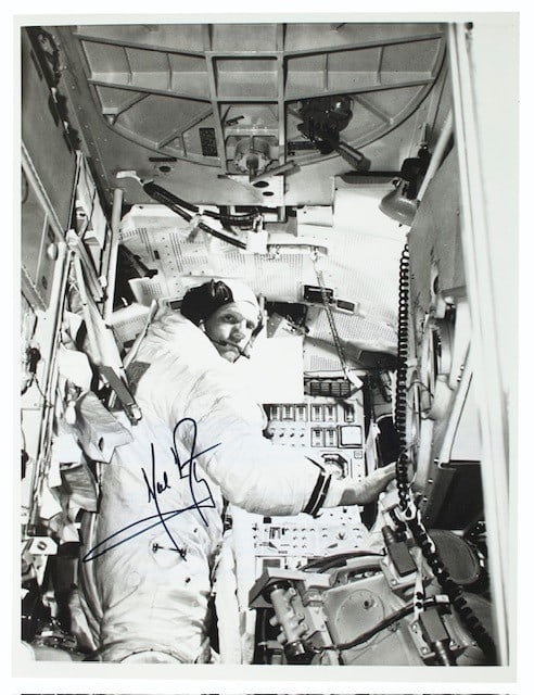 ARMSTRONG, Neil (1930-2012).  Photograph signed (Neil Armstrong).  Kennedy Space Center, 19 June (1 of 1)