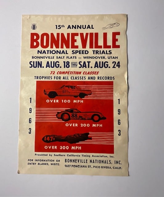 Bonneville National Speed Trials 1963 Poster (1 of 7)