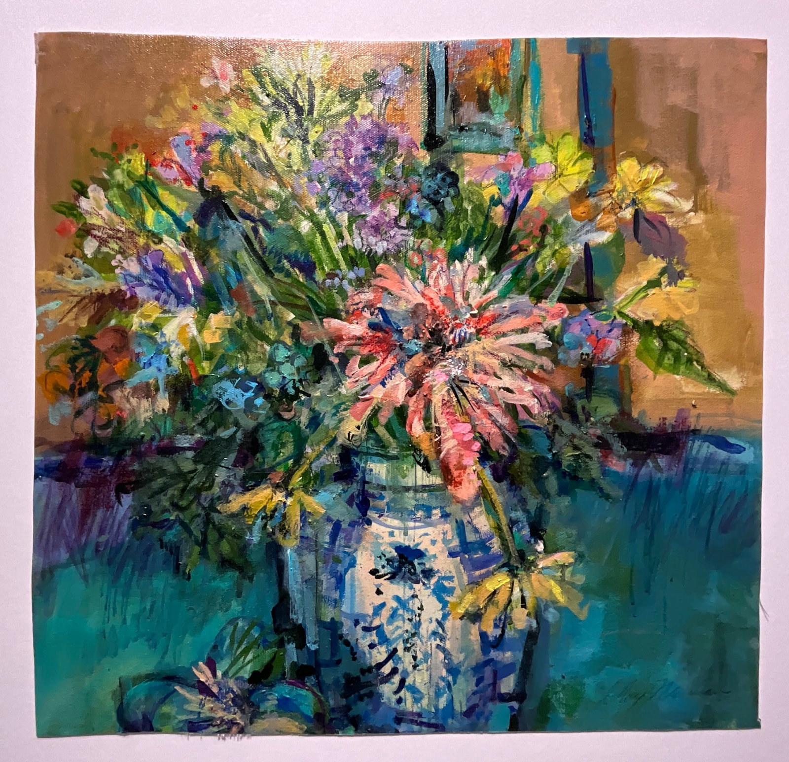 Leroy Neiman original oil on canvas painting: Measures approx 16 x 16 inchesSigned by the artist lower rightPainting is on canvas