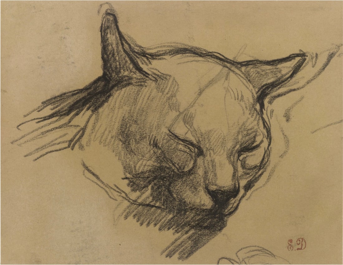 Eugene Delacroix "Study, Head of a Cat" Print (1 of 5)