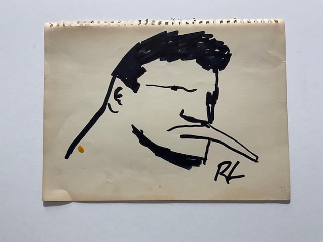 Untitled Drawing Ink on paper.: Untitled Drawing Ink on paper. Measures approx 9.00 X 12.00 Inches. Rough condition, see pics. Sold as is , unknown artist