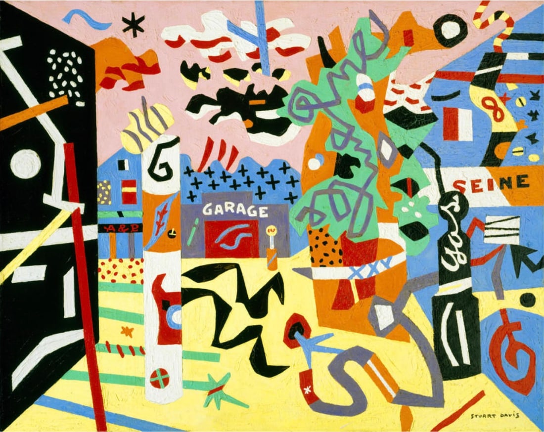 Stuart Davis "Report from Rockport, 1940" Offset Lithograph: Stuart Davis (1892-1964) was a prominent American modernist painter known for his vibrant, jazz-inspired abstractions and his role in shaping American modern art. Born in Philadelphia, Davis began his