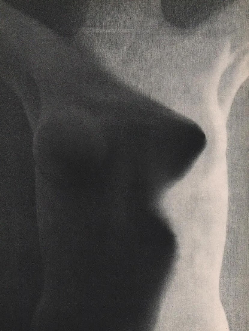 Erwin Blumenfeld "Nude Behind Veil" Print: Measures: 9 1/2 x 12 inches print and mounted