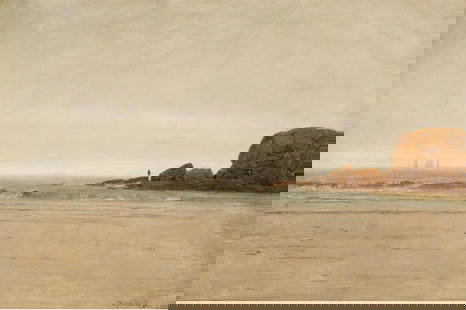 Thomas Worthington Whittredge "Beach and Rocks, 1870" Print: Thomas Worthington Whittredge, born on May 22, 1820, in Springfield, Ohio, and died on February 25, 1910, in Summit, New Jersey, was an American landscape painter. He was part of the second generation