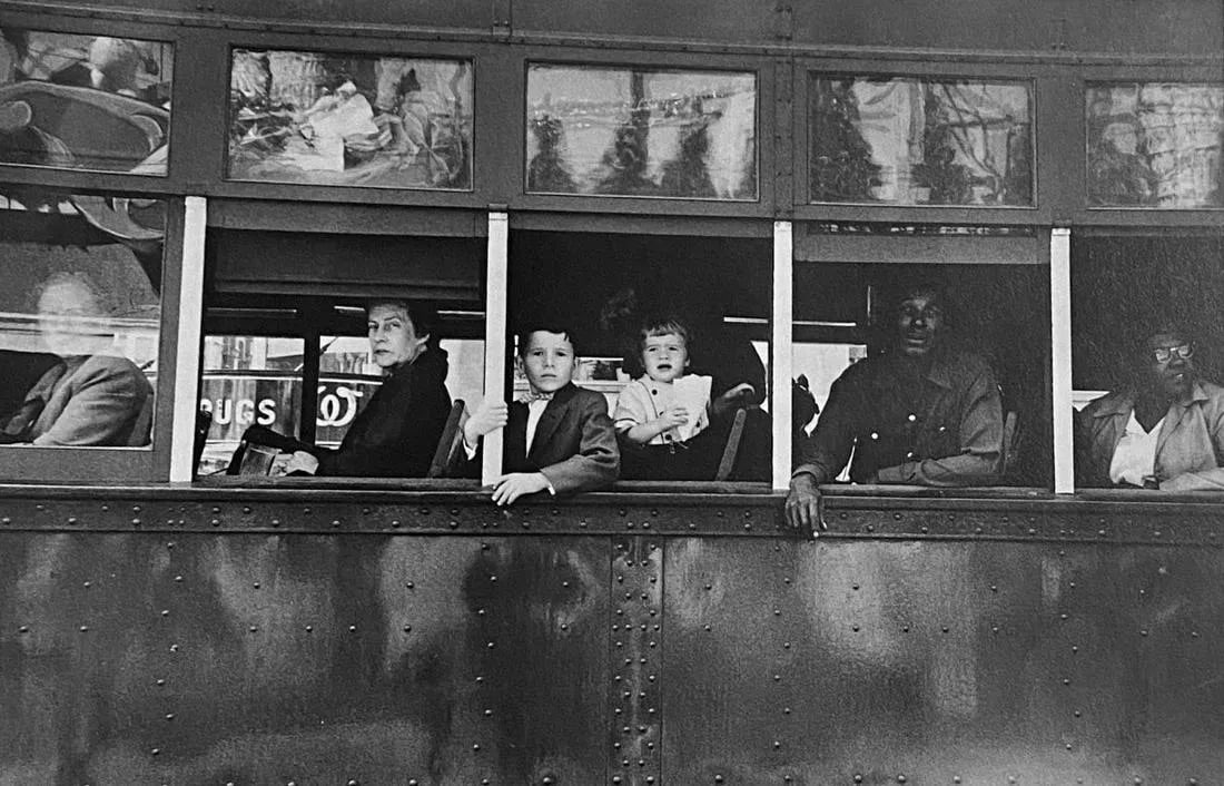 Robert Frank "Trolley, New Orleans" Print: Robert Frank was a Swiss-American photographer and filmmaker. He was born on November 9, 1924, in Zurich, Switzerland, and passed away on September 9, 2019, in Inverness, Nova Scotia, Canada. Frank is