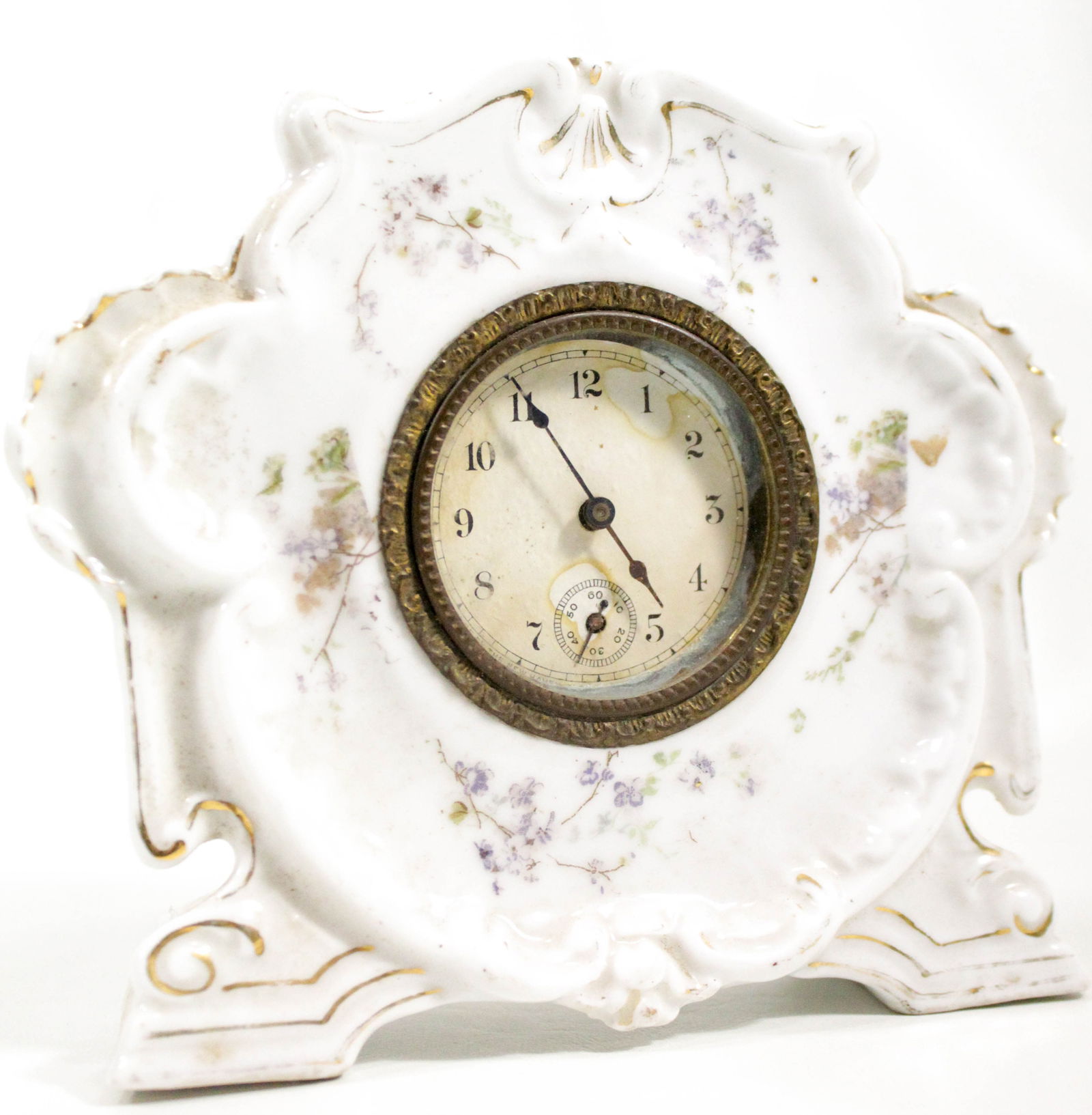 Vintage ceramic mantle clock. (1 of 13)