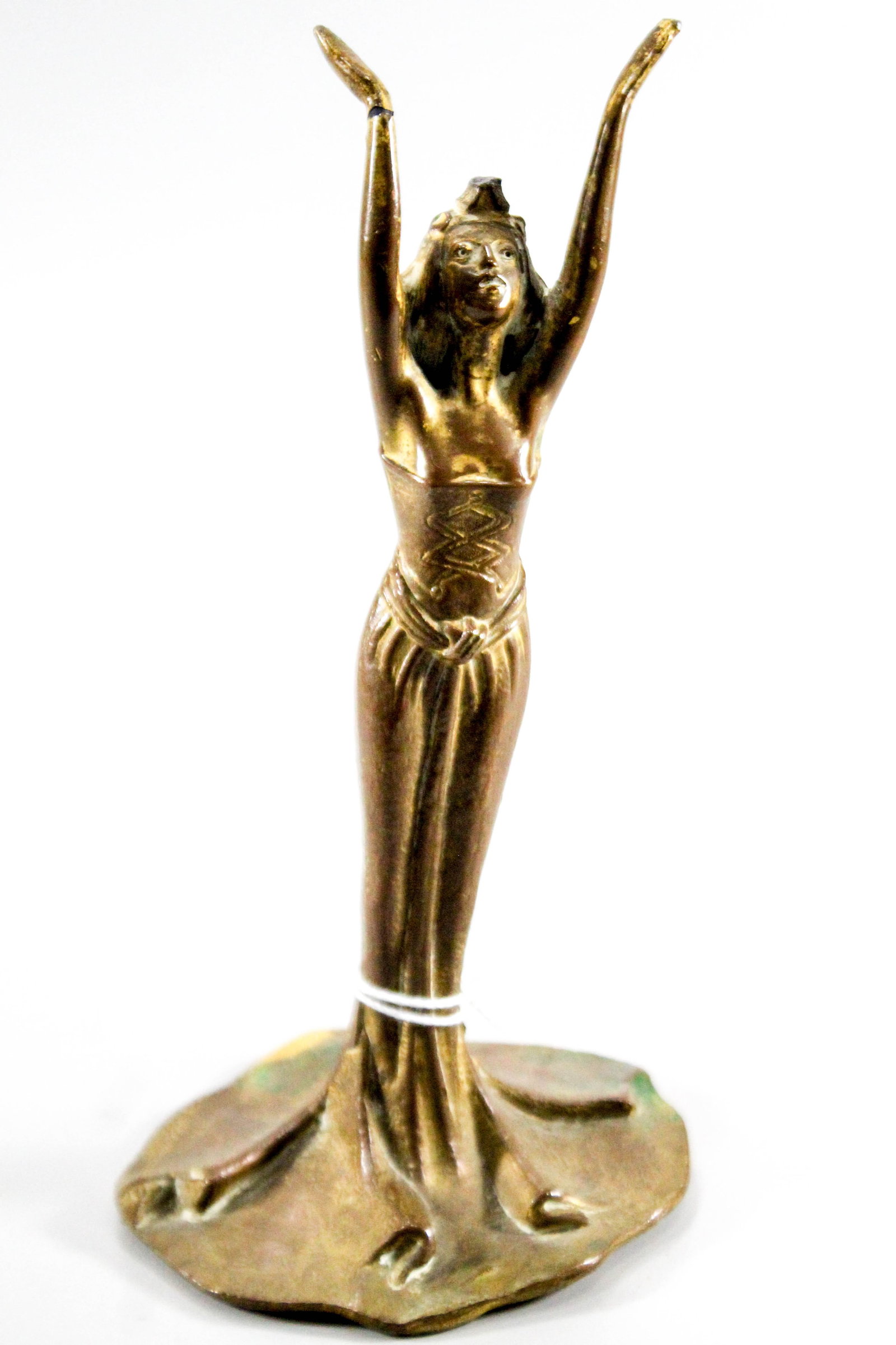 Art Deco metal statue, in the style of "Figure of a maiden" by Franci Renaud.: Art Deco metal statue, in the style of "Figure of a maiden" by Franci Renaud.
