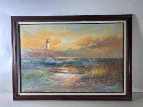 Landscape Oil on Canvas by Karl Neumann