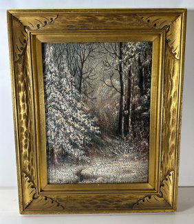 Winter in the Woods Oil Painting