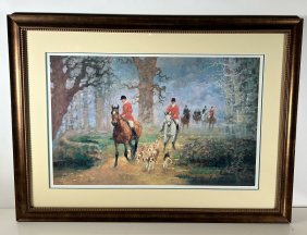 Hunting Print in Northern Virginia signed Vernon Wooten