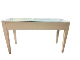 Shagreen White Leather Desk