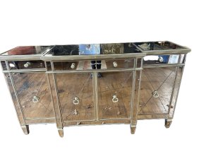 Mirrored Glass Console Table