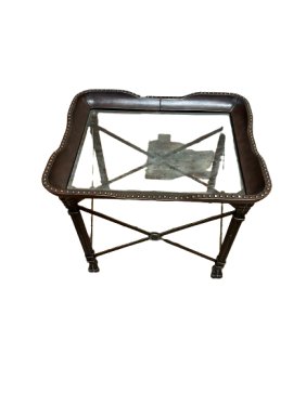 Vintage 1980’s Maitland Smith Glass End Table