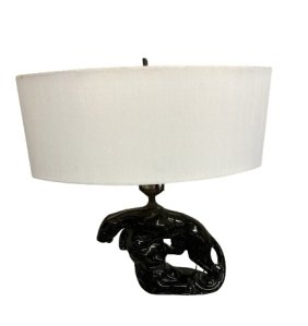 Vintage MCM Black Panther Table Lamp
