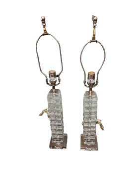 MCM Stacked Lucite Lamps