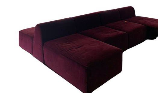 Vintage Modular/Sectional Sofa in Maroon: Custom Sofa by ASH - I can't find measurements will add on 2/22